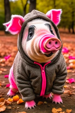 Pig in a bear costume