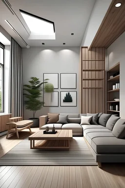cozy minimalist living room on the second floor