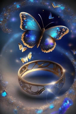 Magic butterflie pictures with stars and beauty rings