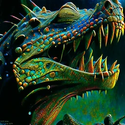 Crocodile Rock Modifiers: concept art high detail poster award winning 4K 3D high definition crisp quality colourful Zdzisław Beksiński Robert Bateman Dariusz Zawadzki Catrin Welz-Stein Tomasz Alen Kopera Carl Brenders Tim Jeffs Flo 'n Images Tell Hicks