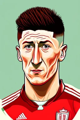 Robert Lewandowski Polish football player ,cartoon 2d