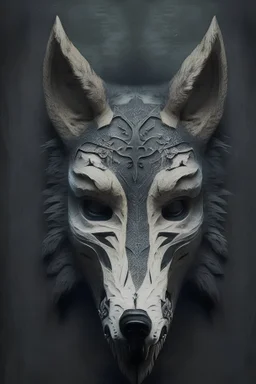 face with wolf skull mask