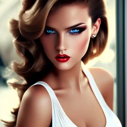  modern pin-up , sexy, perfecet eyes, cute fine face