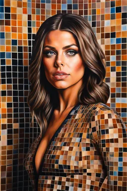 Portrait of Adriana Chechik as painted by Chuck Close