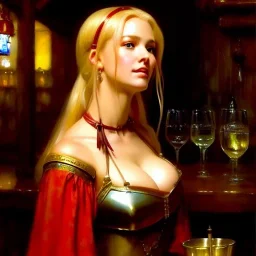 fullbody portrait 'beautiful face blonde massiveboobs medieval wench on tavern in medieval city',painting by gaston bussiere, greg rutkowski, yoji shinkawa, yoshitaka amano, tsutomu nihei, donato giancola, tim hildebrandt, oil on canvas, cinematic composition,sharp image, extreme detail,((fit full head inside picture)),32k