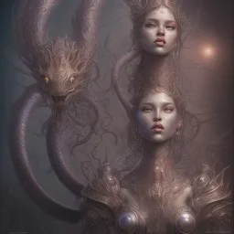 sango fantasy, fantasy magic, intricate, sharp focus, illustration, highly detailed, digital painting, concept art, matte, artgerm and paul lewin and kehinde wiley, masterpiece sexy lips Asian afro lips black African lady body mermaid Dragon head silver bright rain lady outer space mermaid pretty skull head