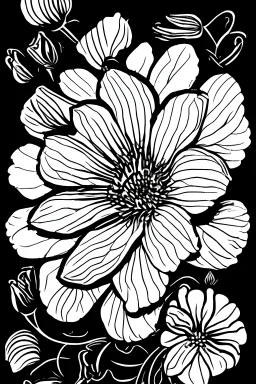 flower coloring page black and white