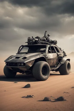 The combination of a super-advanced car and fighter mad max