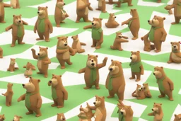 low poly 3d model of yogi bear