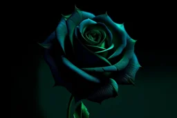 Create dark green rose dark blue background