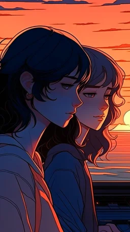 sunset, lofi colors, lofi vibes, cool colors 2 girl