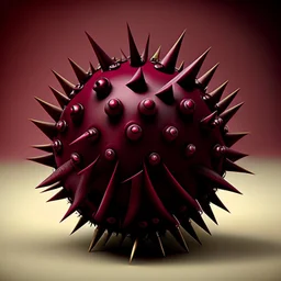 burgundy ball with major spikes and bones