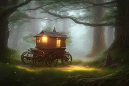 FOREST wagon LANTERN path