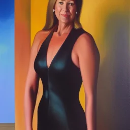 Full body portrait, painting, medium shot lady style of Tony Meers