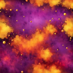 Hyper Realistic Yellow, Orange, Maroon & Purple Multicolored Grungy Retro Background with Golden-Glowing-Embers