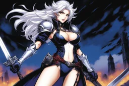 (in the style of Orion, by Masamune Shirow) A stylized, dark fantasy comic illustration in the specific art style of "No More Heroes" (as referenced in the concept sheet prompt) featuring Tanya, the female vampire wizard. Tanya is depicted with thick, scratchy black outlines, cell-shaded coloring, and high-contrast visuals on a textured, off-white document background like a character design concept sheet. Subject: Tanya is shown in full body. She has pale skin, messy black hair tied back, and a