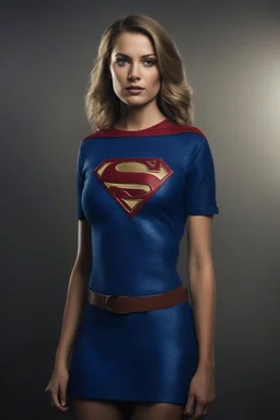 Supergirl, Realistic Stock Photo, ProtoVision, Realism Engine, RealVis XL, Zavy Chroma XL. facial portrait, chiaroscuro, deep shadows, rich deep colors, highly detailed portrait, Kara Zor-El, large jugs, blue and white-striped nylon, short sleeved, pullover, mini dress with a belt, 21-years-old, full color, expression of extreme happiness, hope and positivity, 4k UHD, Ultra-realistic, Hyper realistic, Photorealistic, Realistic, absolute Reality,