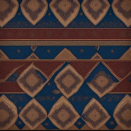 Ethnic Cultural Pakistani Sindhi Ajrak Pattern. Using Colors Golden, Navy-Blue, Sky-Blue, Maroon And Black.