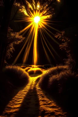 Create an image of a full glow of golden light radiating all through the image
