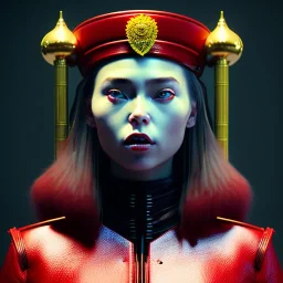 Soviet woman, rounded face, blood, black, red, samurai helmet, decorative color feathers, retro, bamboo, leather, soft color, highly detailed, art stations, concept art, smooth, unreal engine 5, god rays, ray tracing, RTX, lumen lighting, ultra detail, volumetric lighting, 3d, finely drawn, high definition, high resolution.