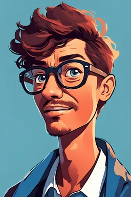 cartoon image from photo, with glasses, bold, in the style of avatar
