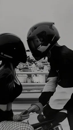 A couple in motorcycle