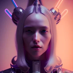 Nordic Woman, pop hair, samurai, cyberpunk, neon, highly detailed, art stations, concept art, smooth, unreal engine 5, god rays, ray tracing, RTX, lumen lighting, ultra detail, volumetric lighting, 3d, finely drawn, high definition, high resolution, gradient background