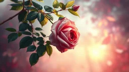 Climbing rose, background. Majestic, Gorgeous, epic, beautiful. Realistic. Digital oil painting art, vibrant colors, high quality, digital painting in 24 colors, vivid colors. Masterpiece, perfect composition. Clear image. Centered image. Ultra HD. 64K. Art by Willem Haenraets.