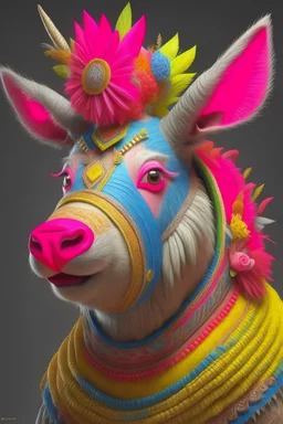 Piñata animal , 3d 4k octane render, lifelike, photorealistic, artstation, illustration, smooth, sharp focus, ornate, intricate, complex, highly detailed, digital painting, smooth, art by tom bagshaw, akihiko yosh