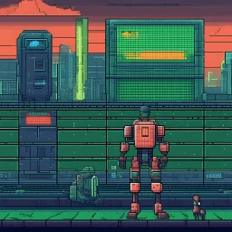 A pixel art cyberpunk version of the best football predictor master pundit soccer master robot