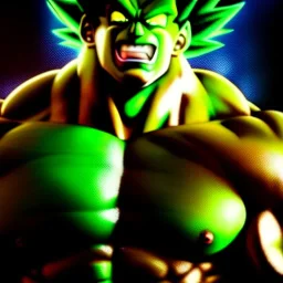 Ultra detailed fullbody Portrait in oil on canvas of Hulk merges with Broly (Dragon Ball Z),intense stare,extremely detailed digital painting, extremely detailed face,crystal clear Big eyes, mystical colors ,perfectly centered image, perfect composition, rim light, beautiful lighting,masterpiece,8k, stunning scene, raytracing, anatomically correct, in the style of robert e howard and Ken Kelley and Ohrai Noriyoshi and Simon Bisley and tomzj1