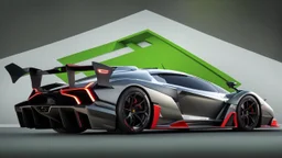 Koenigsegg Jesko MANSORY Fused with Lamborghini Veneno, Super Detailed, desktop wallpaper, 4K rear view, center
