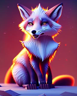 clean art of a cute fantasy fox creature made of segments of stone, soft lighting, soft pastel gradients, high definition