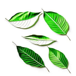 unconnected leaves with jagged edges on a white background