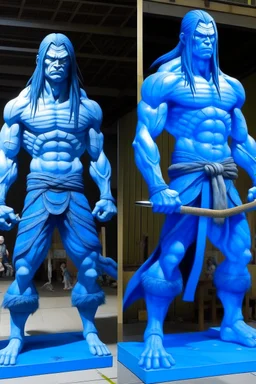 giant muscle blue men realistic samouraï yukatan kill bill