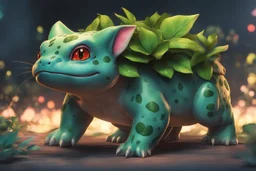 Bulbasaur in 8k Hayao Miyazaki draw style, neon effect, close picture, highly detailed, high details, detailed portrait, masterpiece,ultra detailed, ultra quality