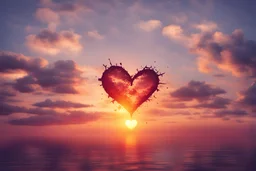 love,heart,sunset