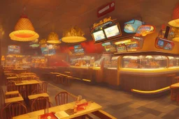 fast food restaurant and the colors for it is brown