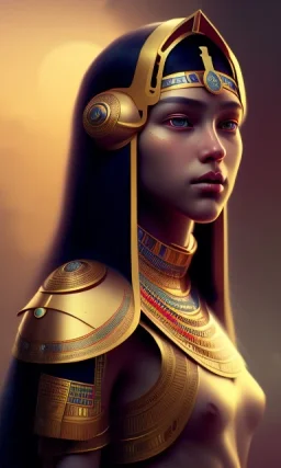 A beautiful young Egyptian student ، black eyes, head and shoulders portrait, cinematic, 8k, resolution concept art portrait by Greg Rutkowski, Artgerm, WLOP, Alphonse Mucha dynamic lighting hyperdetailed intricately detailed