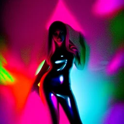 A 1990s or early 2000s magazine party photoshoot. Neon blob, metallic spikes, ethereal. Extremely detailed, HD photography, high quality, stylized, dramatic, high contrast, high exposure.