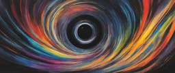 colorful, rainbow, A visually striking and abstract representation of the void and a black hole, utilizing dark hues and dynamic shapes to evoke the enigmatic and powerful aspects of cosmic emptiness, (visually striking abstract representation:1.4), (the void and black hole:1.5), (dark hues and dynamic shapes:1.3), (expressive and cosmic ambiance:1.2), drawing inspiration from abstract interpretations of the cosmic void and black hole phenomena