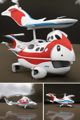 aeroplane airmed air ambulance inspired by shark with side view , quarter view and front view