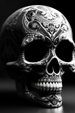 modern mexican black and white skull zoom out