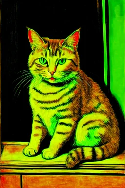 Portrait of a cat by Van Gogh