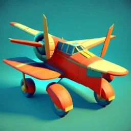 plane stylized 3d