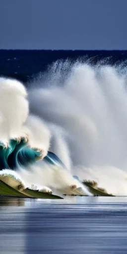 Eau tempête foudre vague