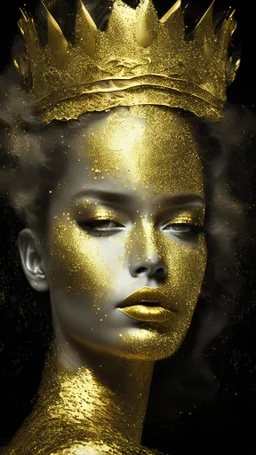 queen girl gold texture