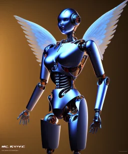 Angel robot, dynamic lighting, hyper realistic