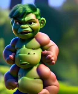 Baby hulk, full body, bokeh