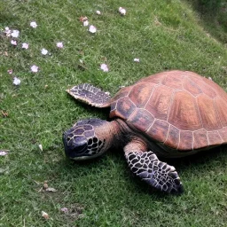 Turtle under the cherry tree